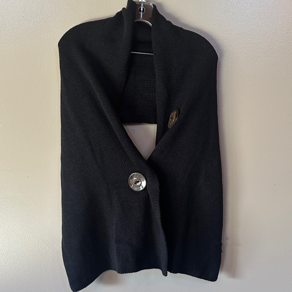 Elegant Black Women's Sweater shoulder wrap